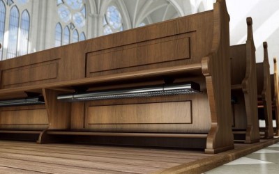 New CH radiant panels for church pews